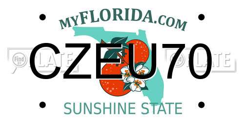CZEU70 Florida License Plate