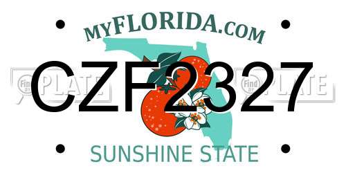 CZF2327 Florida License Plate