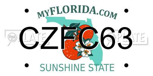 CZFC63 Florida License Plate