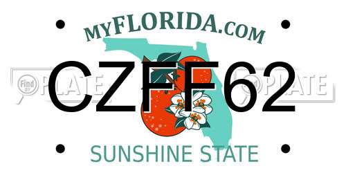 CZFF62 Florida License Plate