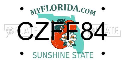 CZFF84 Florida License Plate