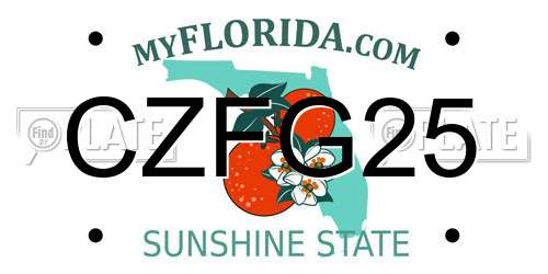 CZFG25 Florida License Plate