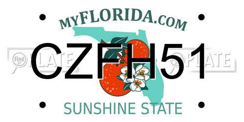 CZFH51 Florida License Plate
