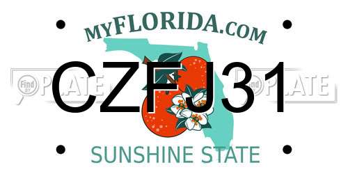 CZFJ31 Florida License Plate