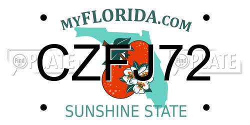 CZFJ72 Florida License Plate