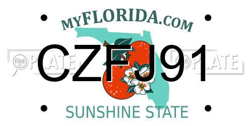 CZFJ91 Florida License Plate