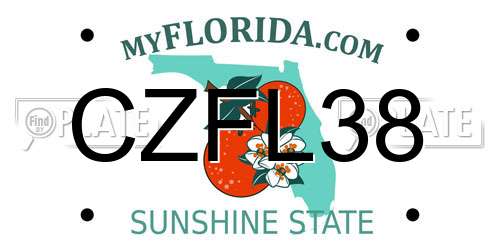 CZFL38 Florida License Plate