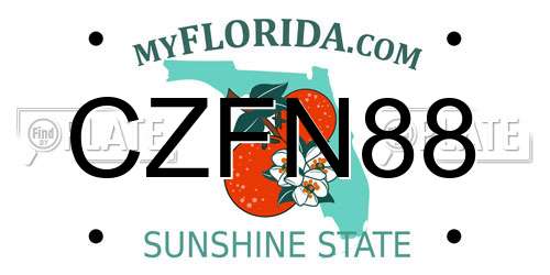 CZFN88 Florida License Plate