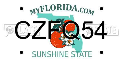 CZFQ54 Florida License Plate
