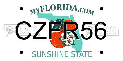 CZFR56 Florida License Plate