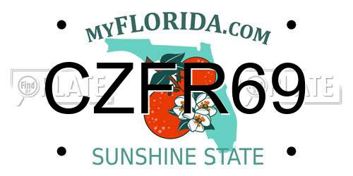 CZFR69 Florida License Plate