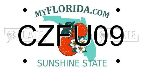 CZFU09 Florida License Plate