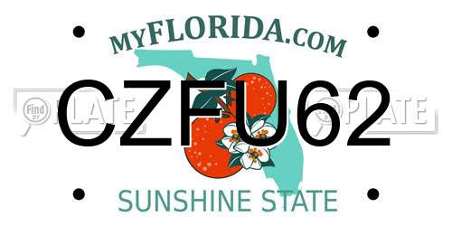 CZFU62 Florida License Plate