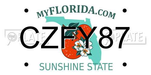CZFY87 Florida License Plate