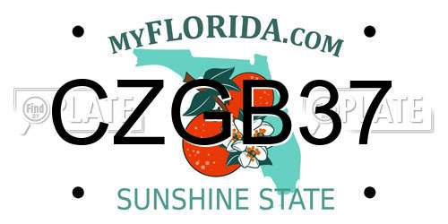 CZGB37 Florida License Plate