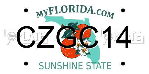 CZGC14 Florida License Plate