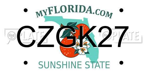 CZGK27 Florida License Plate