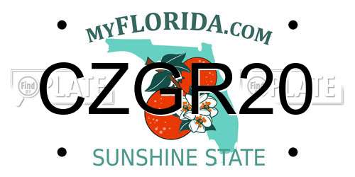 CZGR20 Florida License Plate