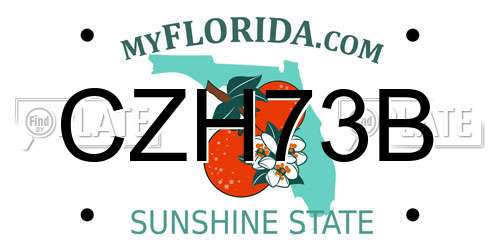 CZH73B Florida License Plate