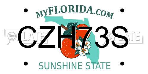 CZH73S Florida License Plate