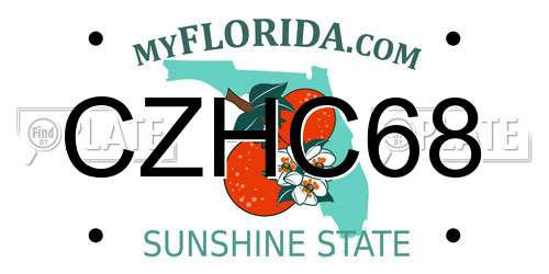 CZHC68 Florida License Plate