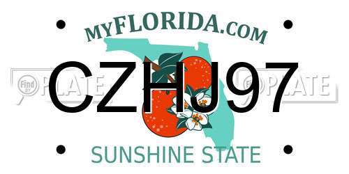 CZHJ97 Florida License Plate