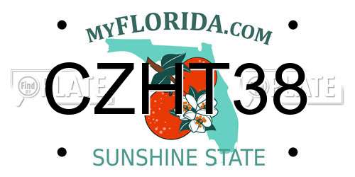 CZHT38 Florida License Plate