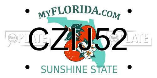 CZIJ52 Florida License Plate