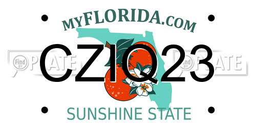 CZIQ23 Florida License Plate