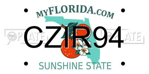 CZIR94 Florida License Plate