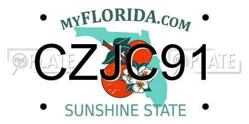 CZJC91 Florida License Plate