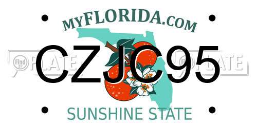 CZJC95 Florida License Plate