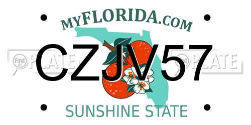 CZJV57 Florida License Plate