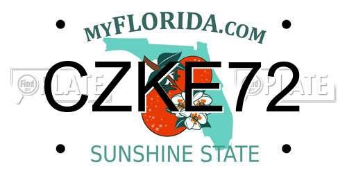 CZKE72 Florida License Plate