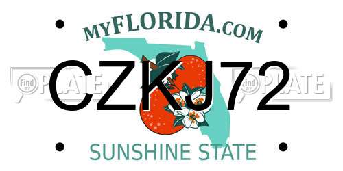 CZKJ72 Florida License Plate