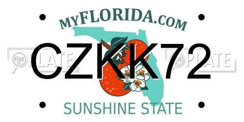 CZKK72 Florida License Plate