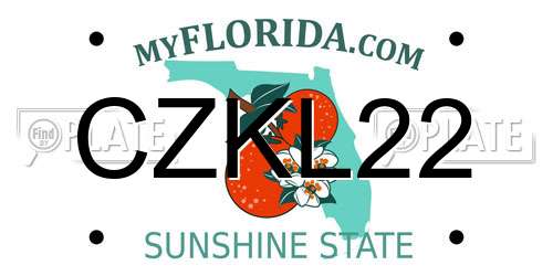 CZKL22 Florida License Plate