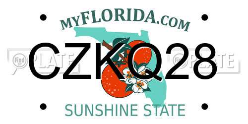 CZKQ28 Florida License Plate