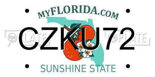CZKU72 Florida License Plate