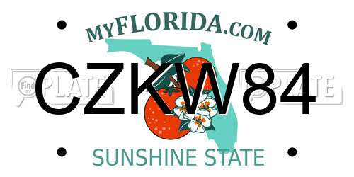 CZKW84 Florida License Plate