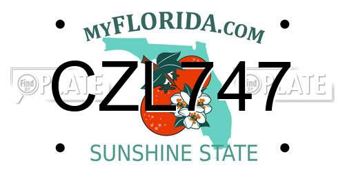 CZL747 Florida License Plate