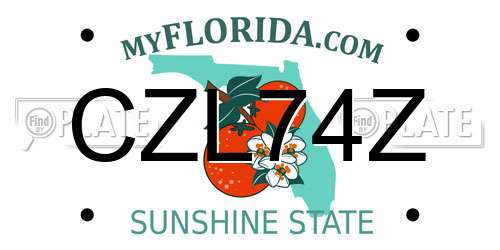 CZL74Z Florida License Plate