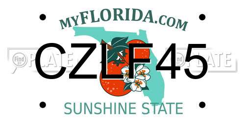 CZLF45 Florida License Plate