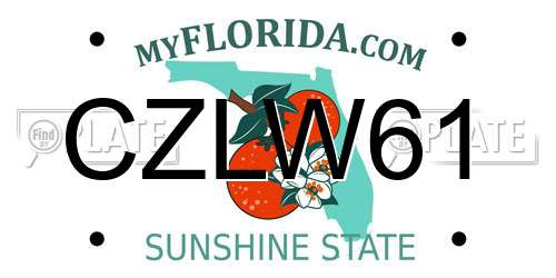 CZLW61 Florida License Plate