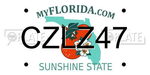 CZLZ47 Florida License Plate