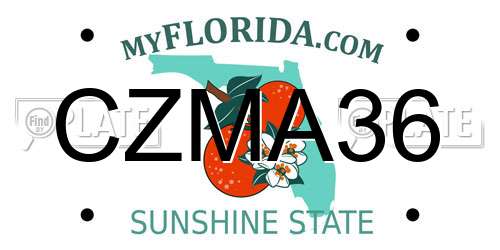 CZMA36 Florida License Plate