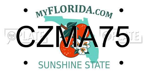 CZMA75 Florida License Plate