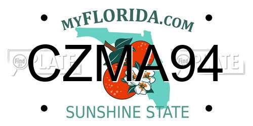 CZMA94 Florida License Plate