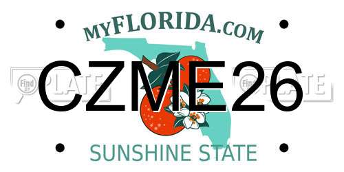 CZME26 Florida License Plate