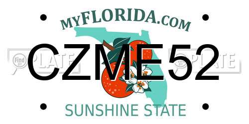 CZME52 Florida License Plate